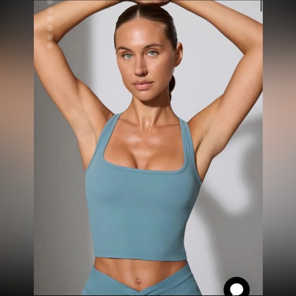 Bo+Tee Slate Blue Work Out Top - Picture 2 of 6